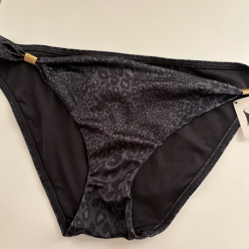 Victorias Secret Black Leopard Print Bikini Bottom
